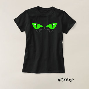 Cute Funny Cat Green Eyes Cat Lover Gift T-Shirt