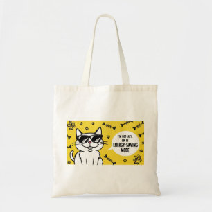 Cute funny cat joke sunglasses shopping tote bag