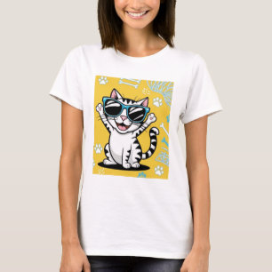 Cute funny cat joke sunglasses T-Shirt
