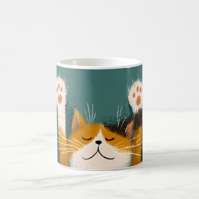 Cute Funny Cat Nap Coffee Mug (Center)