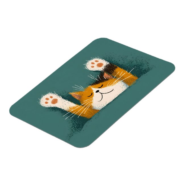 Cute Funny Cat Nap Magnet (Left Side)