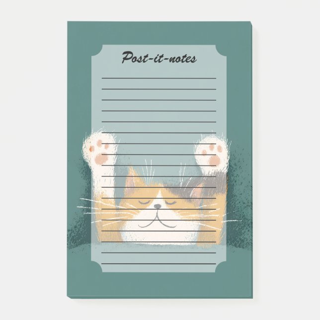 Cute Funny Cat Nap Post-it Notes (Front)