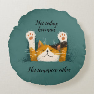 Cute Funny Cat Nap Round Cushion