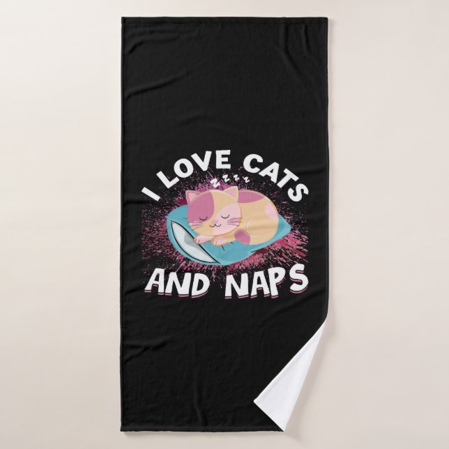 Cute funny Cats with Quote Cat-Lover Bath Towel (Bath Towel)
