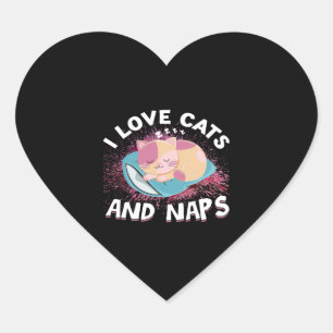 Cute funny Cats with Quote Cat-Lover Heart Sticker