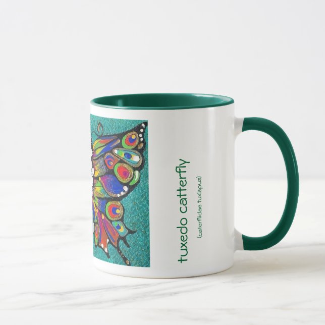 Cute Funny Catterfly Art CAT & Butterfly creature! Mug (Right)