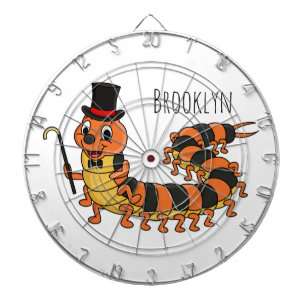 Cute funny centipede cartoon illustration dartboard