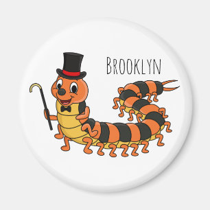 Cute funny centipede cartoon illustration magnet