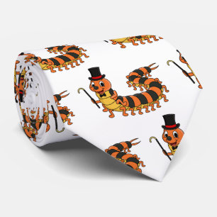 Cute funny centipede cartoon illustration tie