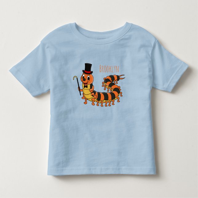Cute funny centipede cartoon illustration toddler T-Shirt (Front)