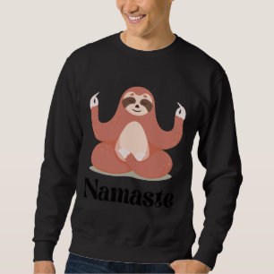 Cute Funny Cheesy Sloth Yoga Namaste Clip Art Desi Sweatshirt