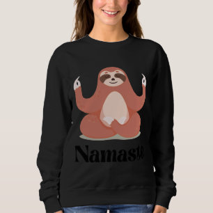 Cute Funny Cheesy Sloth Yoga Namaste Clip Art Desi Sweatshirt