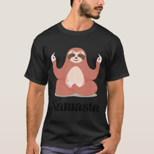 Cute Funny Cheesy Sloth Yoga Namaste Clip Art Desi T-Shirt