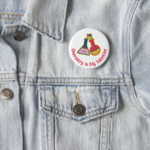 Cute Funny Chemist Valentine's Day Chemistry Butto 6 Cm Round Badge