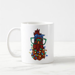 Cute Funny Chicken Head Christmas Light Coffee Mug