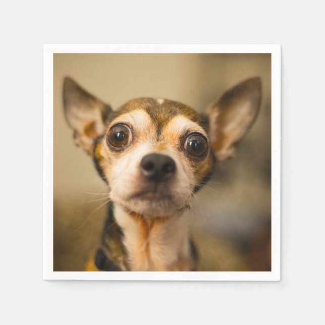 Cute & Funny Chihuahua Dog paper napkins (Front)