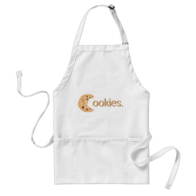 Cute Funny Chocolate Chip Cookie "Cookies" Text Standard Apron (Front)