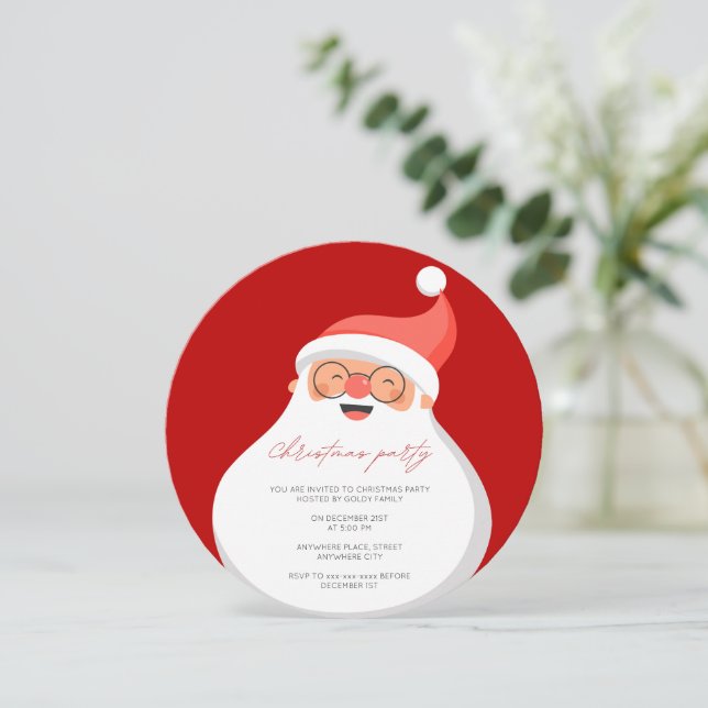 Cute, Funny Christmas party Invitation (Standing Front)