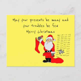 Cute funny christmas postcard