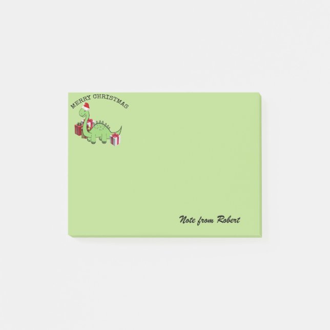 Cute funny  Christmas Santa dinosaur Post-it Notes (Front)