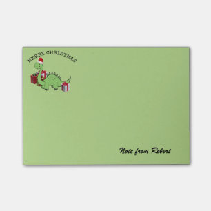 Cute funny Christmas Santa dinosaur Post-it Notes