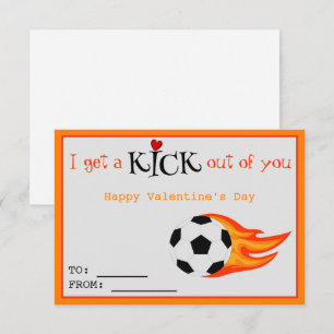 Cute Funny Class Card Valentine's Soccer Love Kids
