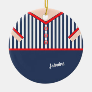 Cute Funny Clown Suit Caricature Personalised Ceramic Ornament