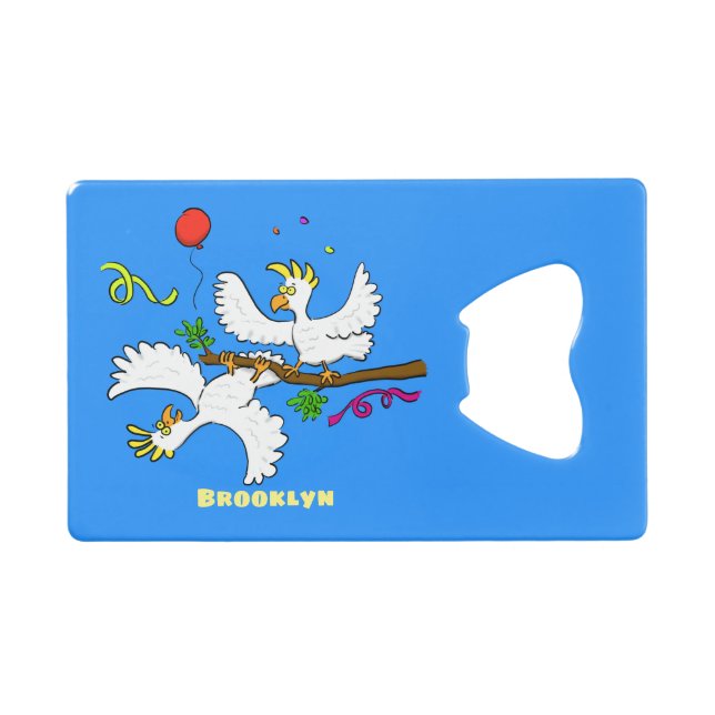 Cute funny cockatoo birds cartoon (Front (Horizontal))