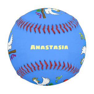 Cute funny cockatoo birds cartoon baseball