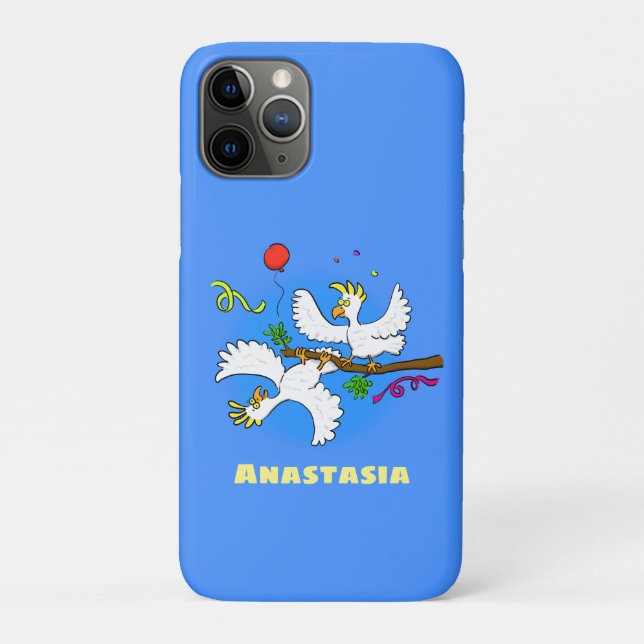 Cute funny cockatoo birds cartoon Case-Mate iPhone case (Back)