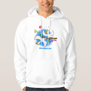 Cute funny cockatoo birds cartoon hoodie