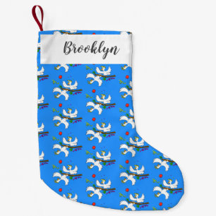 Cute funny cockatoo birds cartoon small christmas stocking