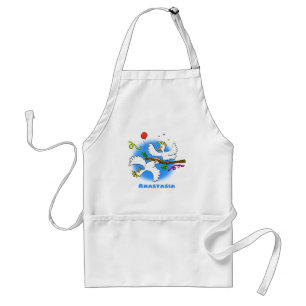 Cute funny cockatoo birds cartoon standard apron