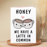 Cute Funny Coffee Cup Spouse Happy Birthday Thank You Card<br><div class="desc">Looking for a unique way to express your love and humour to your romantic partner? Our funny coffee cup greeting card is the perfect choice for your husband or wife on his or her birthday! Customise it by adding your own personal message. Design features two cute coffee cups holding hands....</div>
