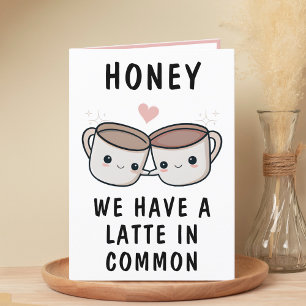 Cute Funny Coffee Cup Spouse Happy Birthday Thank You Card