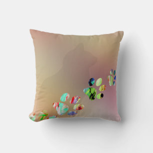 Cute Funny Colourful Cat Paw Cushion