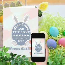 Cute Funny Colourful Easter Bunny Holiday Card