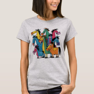 Cute Funny Colourful Horses Abstract Art T-Shirt