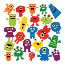 Cute Funny Colourful Monsters Pattern