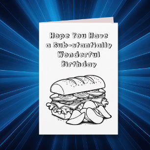 Cute Funny Colouring Page Pun   Happy Birthday Card