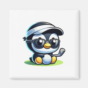 Cute Funny Cool Penguin Golf Sports Magnet