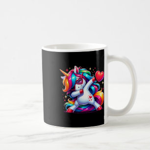 Cute Funny Cool Unicorn Dabbing Heart Valentines D Coffee Mug