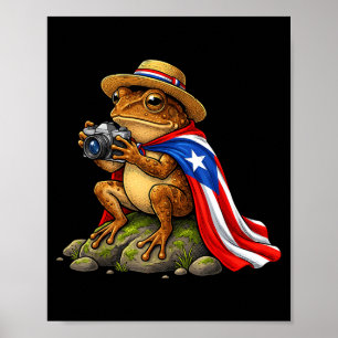 Cute Funny Coqui Frog Puerto Rico Poster