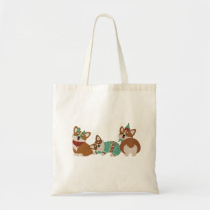 Cute Funny Corgi Dogs Christmas 2025 Tote Bag