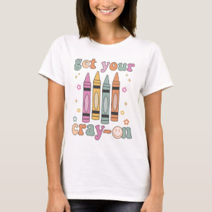 Cute Funny Crayon Teacher T Shirt Preschool Gift