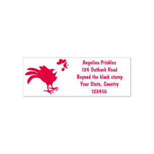 Cute funny crowing rooster cartoon illustration self-inking stamp