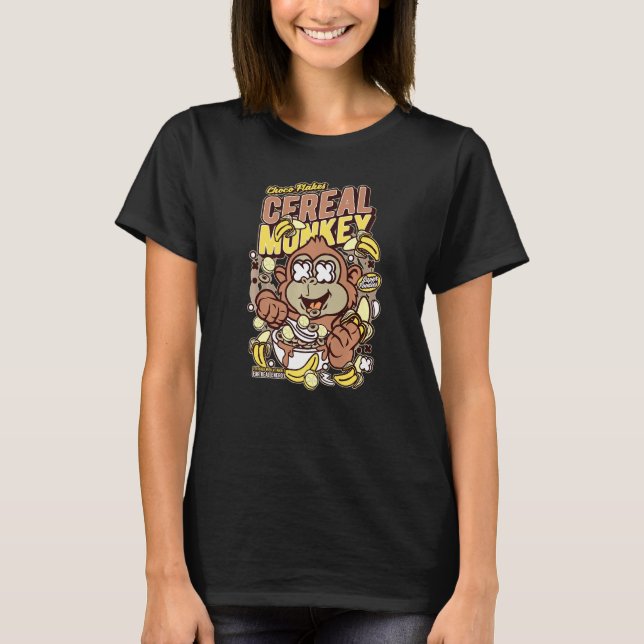 Cute & Funny Crunchy Monkey Champion Breakfast T-Shirt (Front)