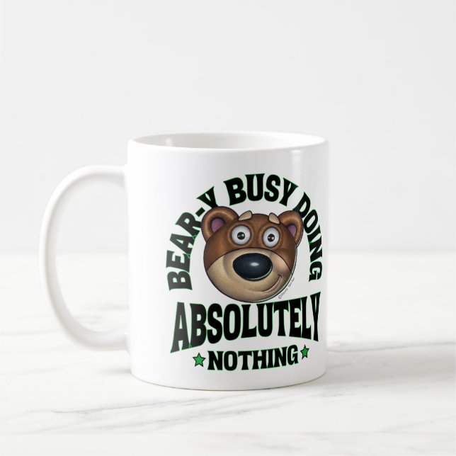 Cute Funny Cuddly Cartoon Bear Coffee Mug (Left)