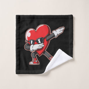 Cute & Funny Dabbing Heart - Valentine's Day Gift Wash Cloth