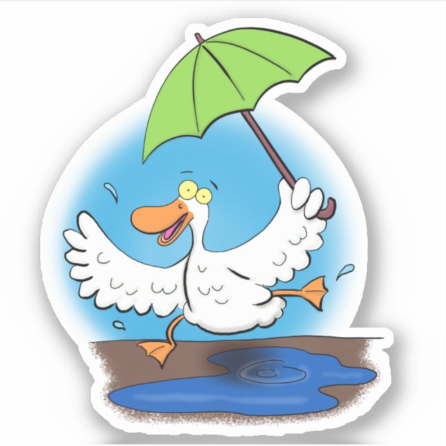 Cute funny dancing duck cartoon illustration (Front)